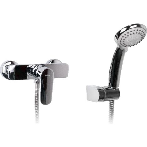 Mitigeur douche mural avec douchette et flexible TORUK 3 coloris Chrome