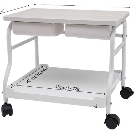 Carro de peluquería, plegable, de alta capacidad de carga, blanco. (1/2)