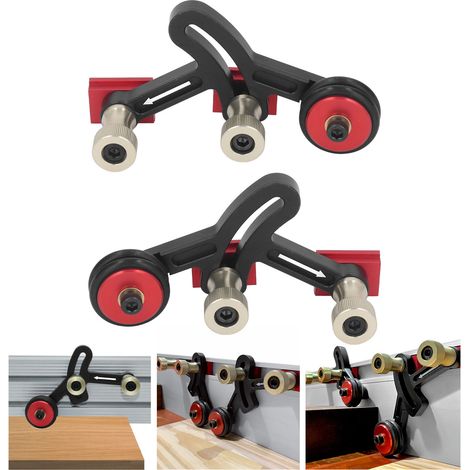 Dispositif de pression à rouleaux à roulement multifonctionnel amélioré pour le travail du bois, alimentation unidirectionnelle, table de scie inversée à guide de coupe (DIY) (1/5)