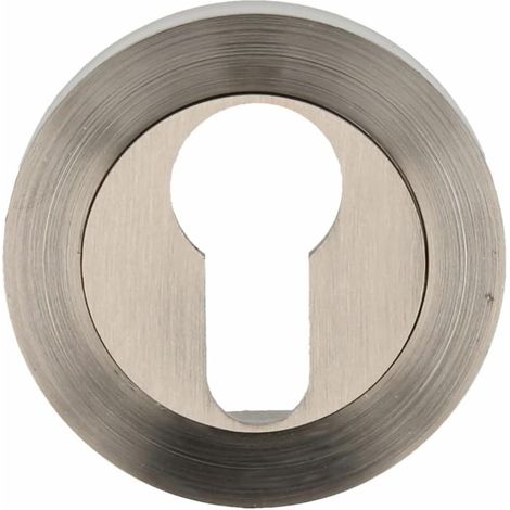 Rosace de Porte - 1 Pièce - Zamak - Compatible Cylindre Europrofilé - Intérieur Extérieur - Argent Mat Ø52 mm (1/5)