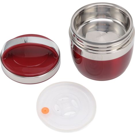 Boîte à lunch isotherme 1,2 L, type bento, en acier inoxydable 304, pour enfants, adolescents et adultes, rouge. (1/5)