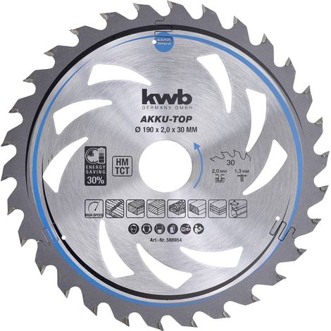 kwb 586954 Lama circolare in metallo duro 190 x 30 x 1.3 mm Numero di denti: 30 1 pz. (1/4)