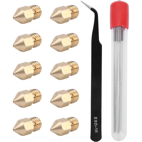 Kit de nettoyage pour buses 0,4 mm, pince à bec fin et aiguille en acier inoxydable, accessoire imprimante 3D MK8, outil d'entretien précis (1/5)