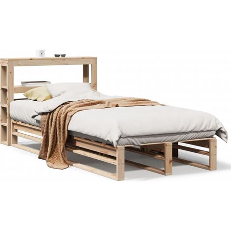 Lit Adulte - Lit Simple - Cadre de Lit 90x190 cm bois de pin massif q407 (1/5)