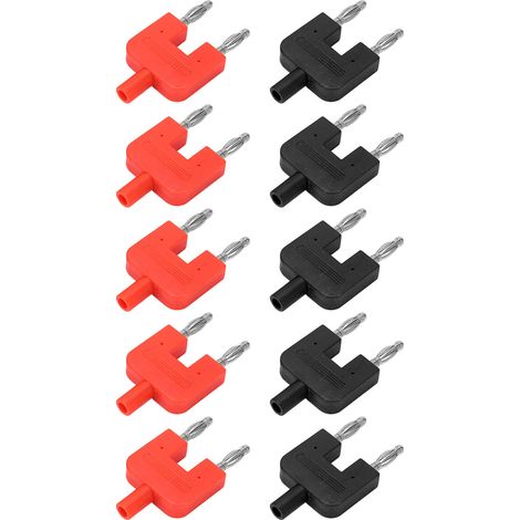 Lot de 10 fiches bananes doubles, en laiton nickelé, pour automobiles, offrant une excellente conductivité électrique. (1/5)