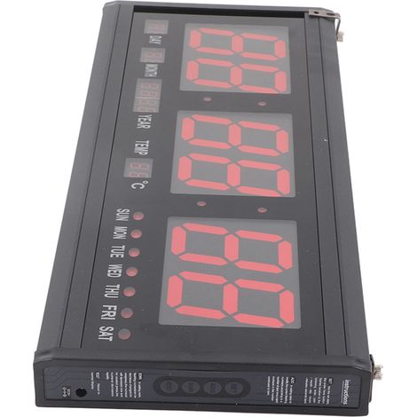 Digitale Wanduhr mit LED-Beleuchtung, Zeitanzeige, Kalender, Temperaturanzeige, Tischuhr, Haushaltswaren, EU-Stecker 110–240 V (1/5)