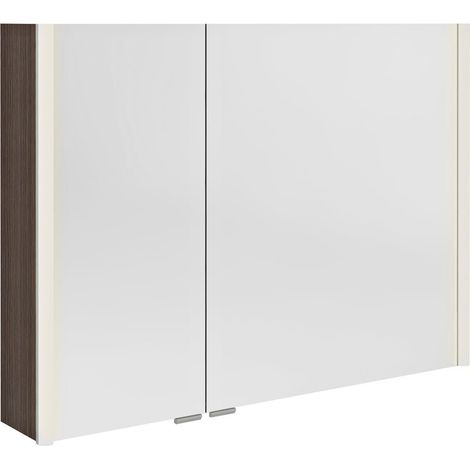 ALIX Armoire à miroir avec éclairage LED 96x70x17,5cm, Pin Rustique