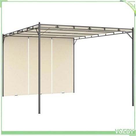 Belvédère de jardin - FAFEICY - 47994 - 4x3x2,25 m - Crème - Cadre acier enduit de poudre (1/5)