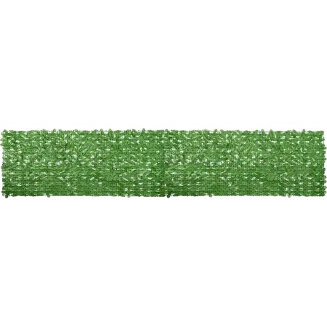Mampara para balcón, 500 cm x 100 cm, resistente a los rayos UV, fácil instalación, ideal para uso exterior, diseño estético de hojas verdes. (1/5)