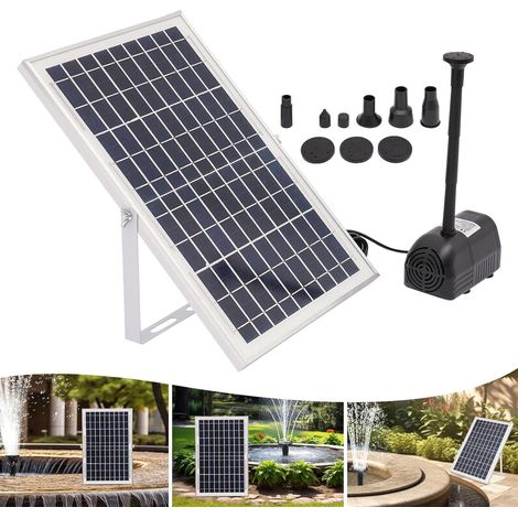 HAUTOUR Pompes de puits solaires - Fontaine de bassin solaire 10 W - 1000 l/h - Fontaine flottante de 1,5 m - Panneau solaire submersible - Étanchéité IP68 - Pour jardin, jeux d'eau, salle de bain d'o (1/5)