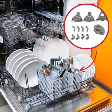 Paliers De Fixation Panier Inférieur - Pour Lave-Vaisselle - Compatible Bosch Siemens Neff Balay Gaggenau - Référence 00418675 (1/3)