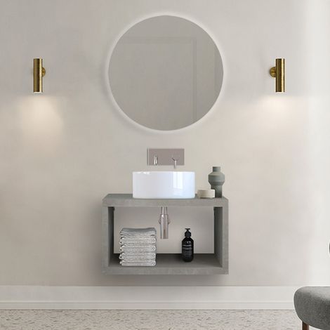 Mobile bagno sospeso aperto 60 cm grigio cemento Master (1/5)