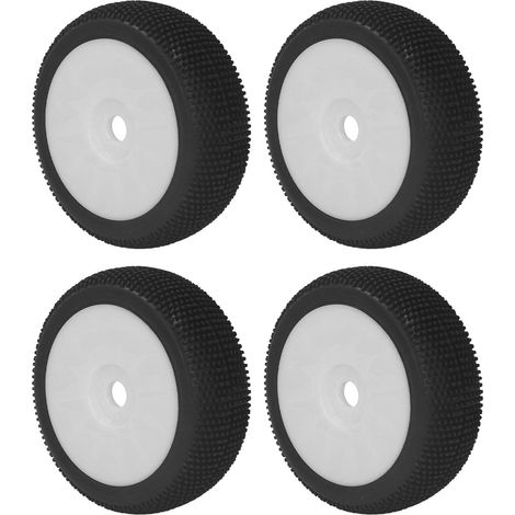 4pcs pneus caoutchouc RC adhérence forte résistance à l'usure flexible roues 17mm pour Redcat blanc (1/5)