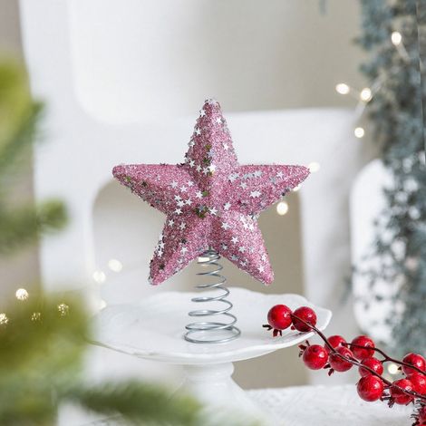 Étoile Pour Sommet De Sapin De Noël - En Plastique - 18 X 15 X 5 Cm - Pour Décoration Intérieure Et Extérieure - 1 Pièce (1/5)