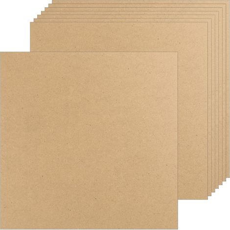 Lot de 8 Panneaux de Bois MDF pour Travaux Manuels, 30,5 x 30,5 x 3 mm d'Épaisseur, Fibres à Densité Moyenne Non Finis, pour Bricolage et Peinture (1/5)