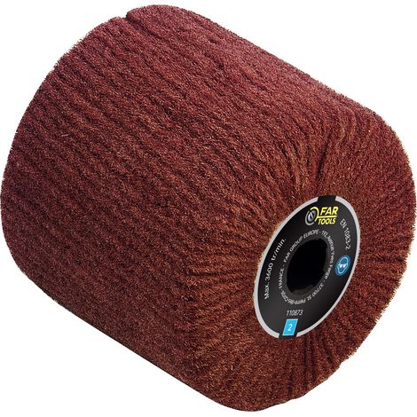 Fartools – Brosse en fibre synthétique Ø120mm – L100mm pour ponçage bois et métal – Compatible machines REX120C, REX200, REX-H-200