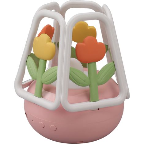 LED-Nachtlicht im Tulpen-Design aus Silikon mit 5 Leuchtmodi und wiederaufladbarem 1200-mAh-Akku für Schlafzimmer und Zuhause, Rosa (1/5)