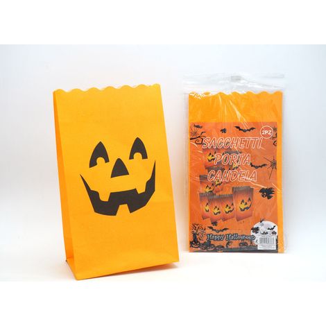 SET 2 SACCHETTI PORTA CANDELA DISEGNI HALLOWEEN FESTE
