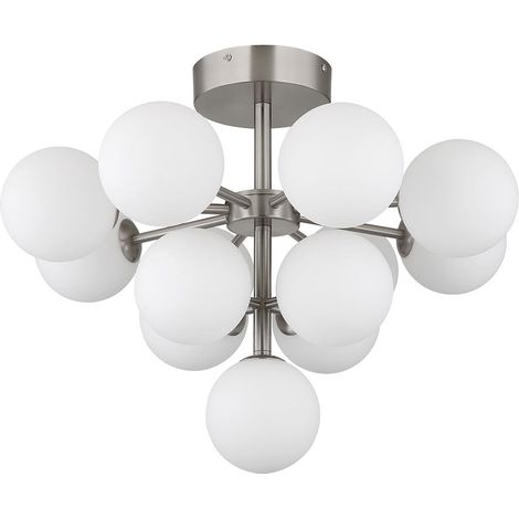 Plafonnier plafonnier salon boules de verre lumineuses 13 ampoules D 56 cm (1/5)