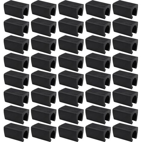 Lot de 40 protections de sol antidérapantes en forme de U pour chaises en métal 14 mm (1/5)