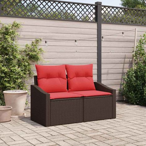 vidaXL Divano da giardino Marrone 123 x 62 x 69cm polyrattan (1/5)