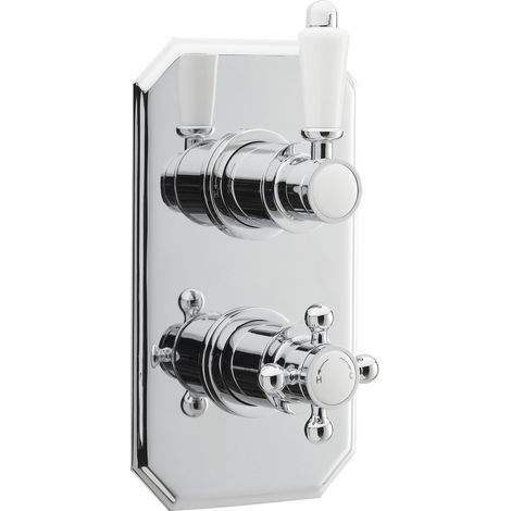 Nuie Edwardian Concealed Shower Valve Dual Handle - Chrome (1/3)