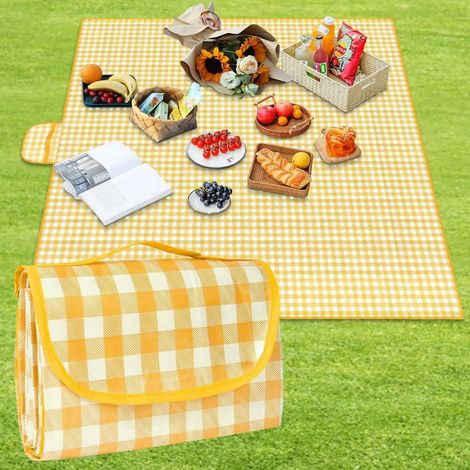 Picknickdecke 150x200cm faltbar mit wasserdichter Unterseite und Tragegriff (1/5)