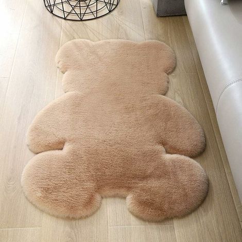 Tapis de Zone Lavables Rond Duveteux Grands Coussinets Protecteurs Tapis pour Enfants pour Salon Chambre Tapis de Jeu Enfant Bebe Tapis de Chambre d'enfant 90 x 120 cm (1/5)