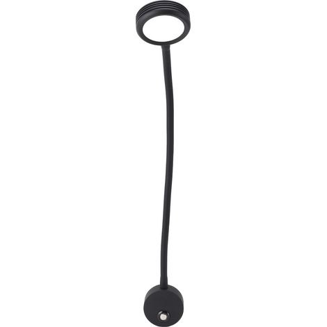 Lampe de lecture pour camping-car avec port USB, col de cygne flexible, lampe de chevet/murale pour bateau/yacht, rouge 620-625 nm, lumière chaude 3000-320 K, noir mat (1/5)
