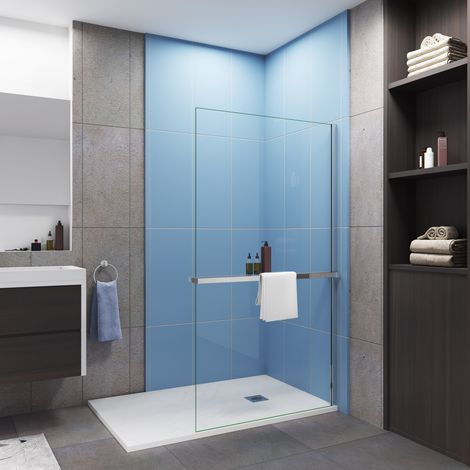 Etagère de douche chromé pour paroi de douche largeur de 120cm,pour paroi de douche en verre 8mm, capacité de charge 5kg (1/5)