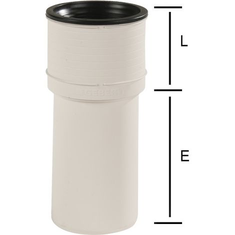Raccordo dritto per wc ad innesto in pp serie silent  110 e= 18 cm  l= 10,9 cm  Geberit