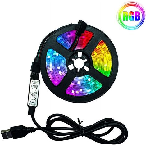 Ruban Lumineux RGB - 5 V - LED 5050 - Avec Bluetooth Et Effets Musicaux - Pour Arrière-Plan TV Et Décoration Intérieure - 2 M (1/5)