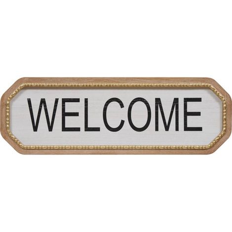 Adorno de pared «Welcome», 26 x 78 cm, blanco - Atmosphera créateur d'intérieur (1/3)