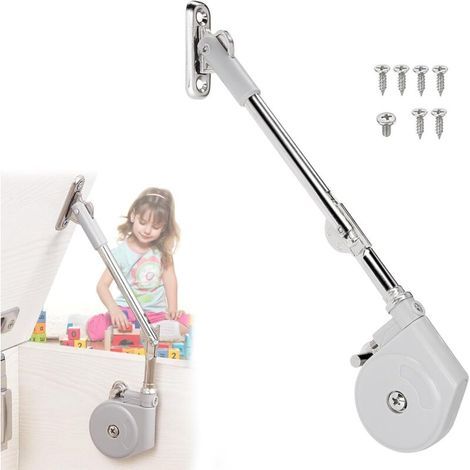 1PCS Soft Close Charnières pour boîtes à jouets, coffres en bois, troncs bancs, tension réglable ralentir les charnières thoraciques, également pour soulever les portes à basculement (1/5)