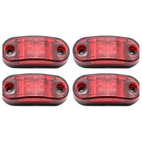 4er-Pack LED-Seitenmarkierungsleuchten, 12-24V weiß rot, doppelseitige Warnleuchten, LKW-Anhänger-Parkleuchten, Begrenzungsleuchten (1/5)