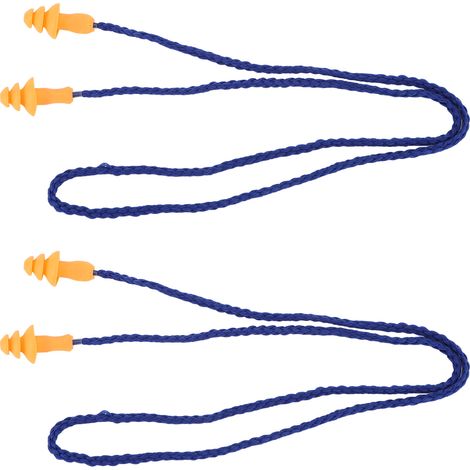 Lot de 2 bouchons d'oreille en silicone souple, forme d'arbre, réduction du bruit, avec fil, pour dormir et nager (1/5)