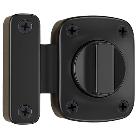 Verrou métallique pour porte, noir, usage polyvalent, installation facile, loquet de sécurité intérieur et extérieur (1/5)