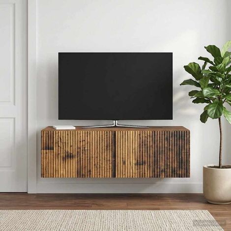 Wandmontierter TV-Schrank Altholz 98 x 41 x 30 cm Holzwerkstoff (1/5)