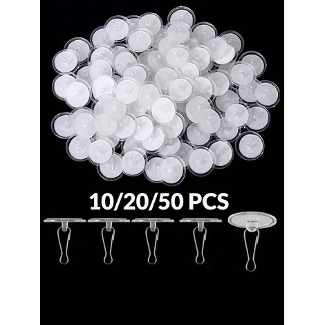 Crochets transparents autocollants, crochets de plafond amovibles sans dommage, sans perçage, pour accrocher décorations de fêtes Noël et Nouvel An : 200 crochets + 200 anneaux (1/5)