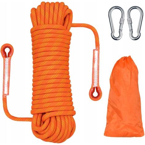 Sicherheitsseil, Nylonseil, Outdoor-Kletterseil, Kletterseil, Kletterseil, Rettungsseil, Abfahrtsseil, Kletterseil, 20 Meter, Orange, 12 mm (1/5)