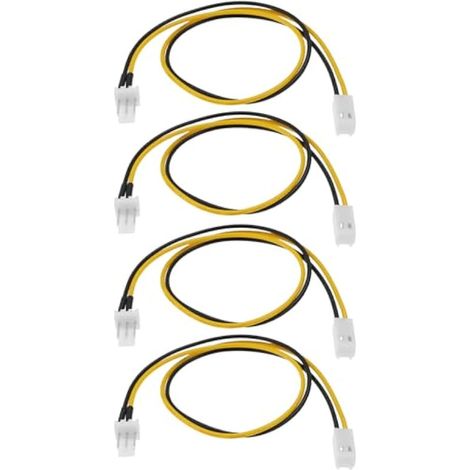 Câble d'alimentation ventilateur PC (Pack de 4, mâle 3 broches vers femelle 2 broches) pour carte mère (1/5)