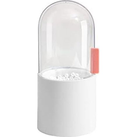 Boîte de rangement pour pinceaux cosmétiques en perles transparentes en cristal (Blanc)
