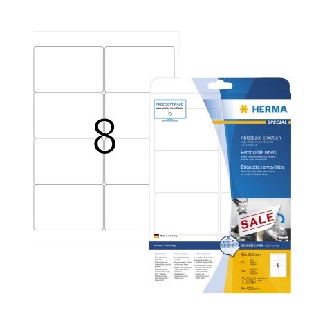 HERMA Universaletikett SPECIAL Maße: 96 x 63,5 mm (B x H) Werkstoff: Papier (1/5)