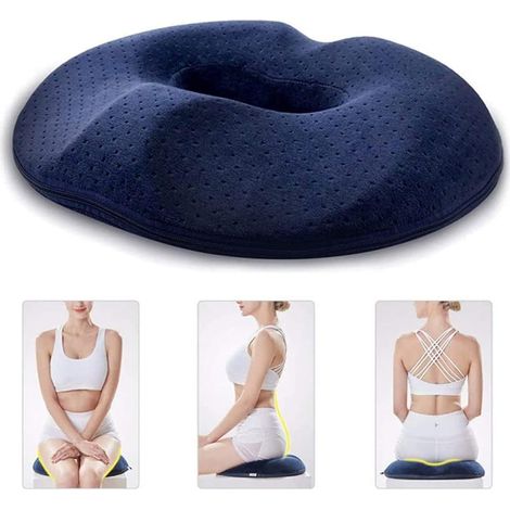 Seat Cushion for Office Chair – Memory Foam Tailbone Pillow Pad for Sitting, Computer, Desk, Chair, Car– Contoured Posture Corrector for Sciatic (1/5)