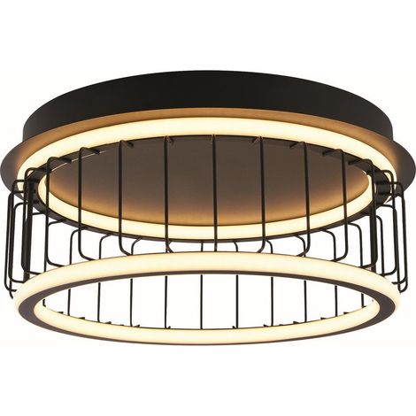 Plafoniera Contemporanea Circolo Alluminio Bianco Silicone Nero Led 40W 3000K (1/5)