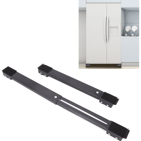 Support Mobile avec Roues pour Machine à Laver et Frigo - 2 Supports Amovibles Robustes en Métal Noir (1/5)