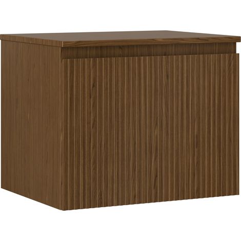 Mexen Rivel mobiletto da bagno sottolavabo 60 cm con piano, 1 cassetto, scanalato, noce - 91A20-06047-1-BFC86 (1/5)