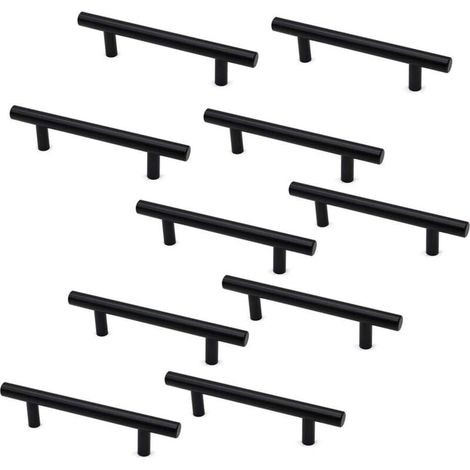 Set mit 10 T-förmigen Griffen für Schrank- und Schubladentüren, aus Zinklegierung, 150 mm lang, 96 mm lang