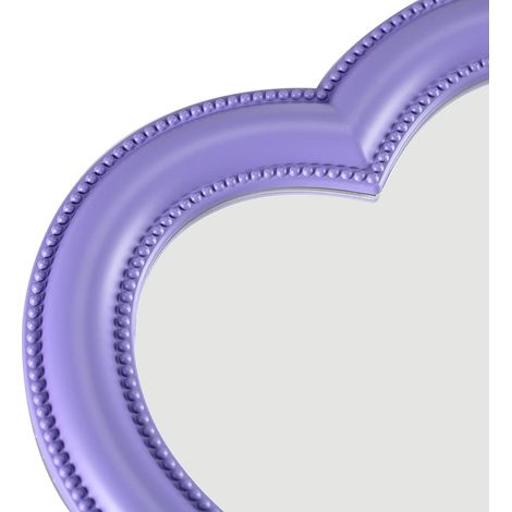 Miroir de maquillage en forme de cœur, miroir cosmétique mural, miroir de bureau, miroir de chambre, cadeau 17,5 x 18,5 cm violet (1/4)