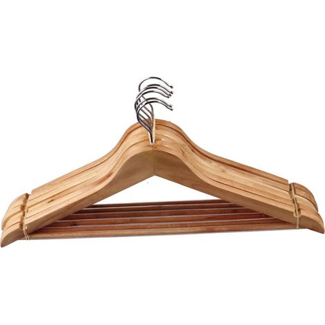 Set 6 Pezzi Stampelle Grucce in Legno Chiaro 44,5 x 23,5 cm